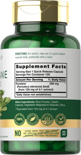 Foto 3 pulgar | Suplemento Carlyle Purslane 500 Mg 120 Cápsulas - Venta Internacional.