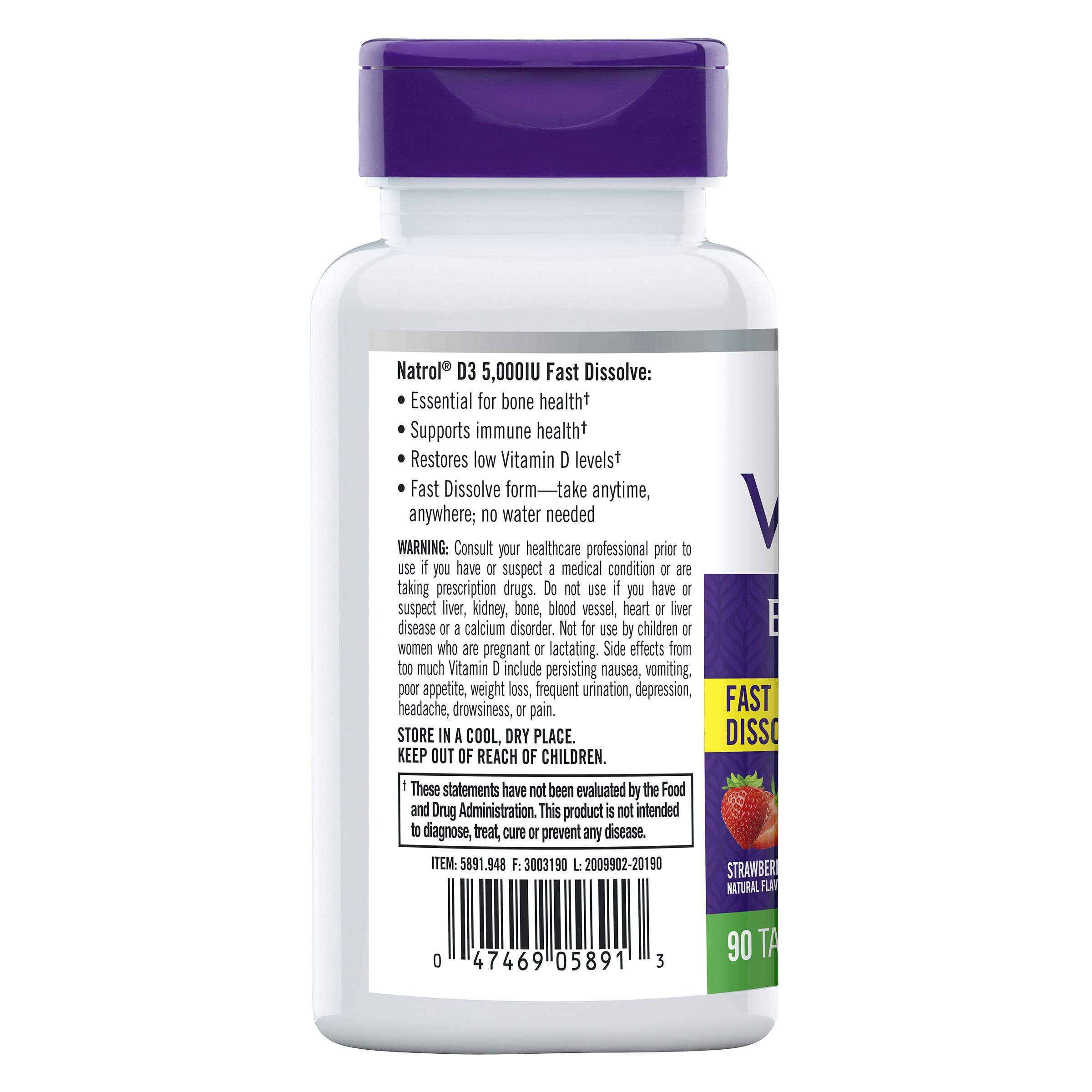 Foto 3 pulgar | Vitamina D3 Natrol Immune Health 5000 Ui De Disolución Rápida - Venta Internacional.