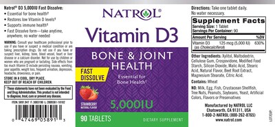 Foto 5 | Vitamina D3 Natrol Immune Health 5000 Ui De Disolución Rápida - Venta Internacional.