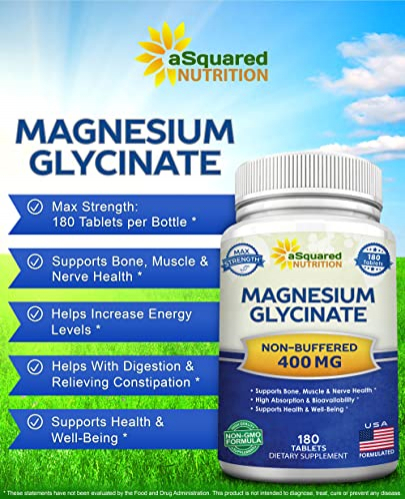 Foto 3 pulgar | Suplemento De Glicinato De Magnesio De Squared Nutrition 400 Mg - Venta Internacional.