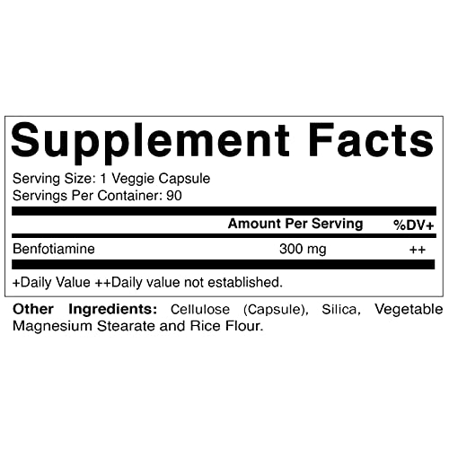 Foto 3 pulgar | Suplemento Vitamínico De Benfotiamina 300 Mg, 90 Cápsulas Vegetarianas - Venta Internacional.