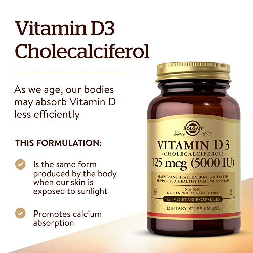 Foto 2 | Suplemento Solgar De Vitamina D3 125 Mcg (5000 Ui) 120 Cápsulas - Venta Internacional.