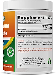 Foto 5 | Polvo De Glicinato De Magnesio Best Naturals 454 G - Venta Internacional.