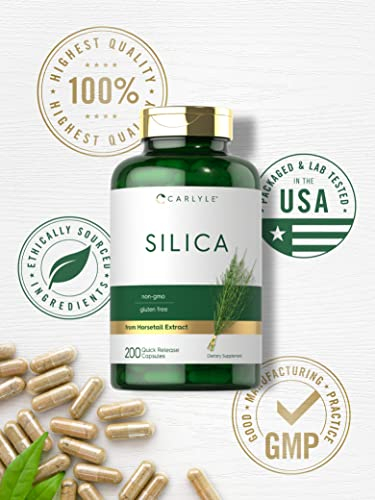 Foto 6 pulgar | Suplemento Carlyle Silica 500 Mg 200 Cápsulas Horsetail Extra - Venta Internacional.