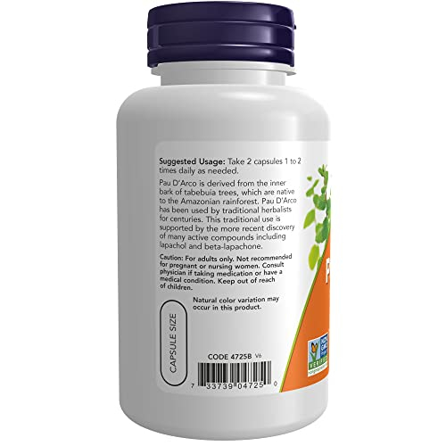 Foto 4 pulgar | Supplement Now Pau D'arco Herbal Support 100 Cápsulas Vegetarianas - Venta Internacional.