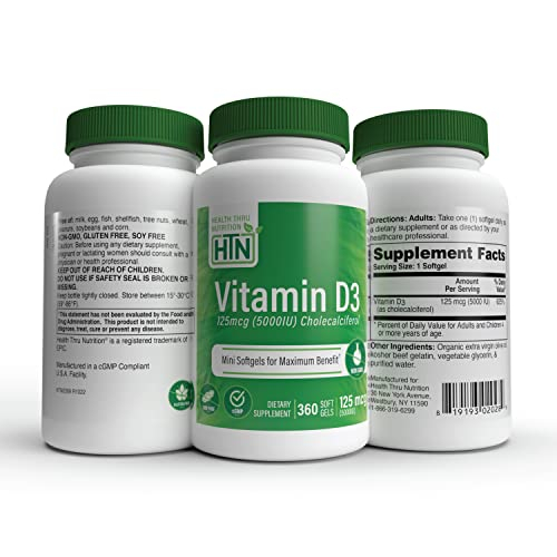 Foto 6 pulgar | Suplemento De Vitamina D3 De Health Thru Nutrition, 5000 Ui, 125 Mcg - Venta Internacional.