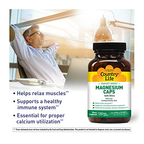 Foto 5 pulgar | Suplemento Country Life Target-mins Magnesio 300 Mg 120 Cápsulas - Venta Internacional.