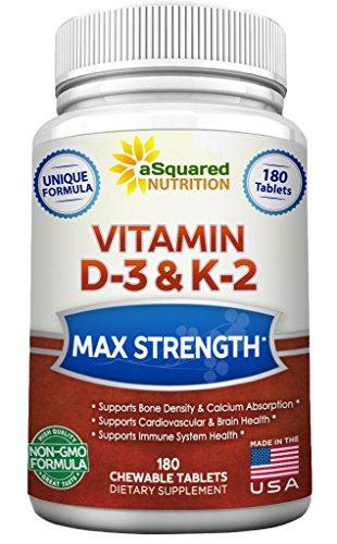 Vitamina D3 Squared Nutrition con 180 Tabletas K2 - Venta Internacional.