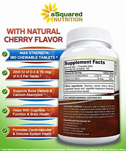 Foto 8 pulgar | Vitamina D3 Squared Nutrition con 180 Tabletas K2 - Venta Internacional.