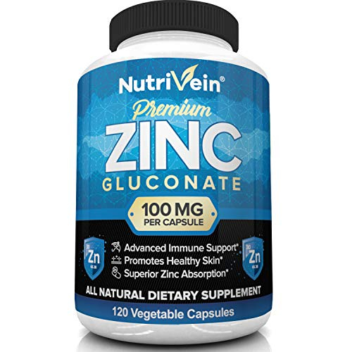 Foto 2 pulgar | Suplemento Nutrivein Premium De Gluconato De Zinc 100 Mg 120 Cápsulas - Venta Internacional.