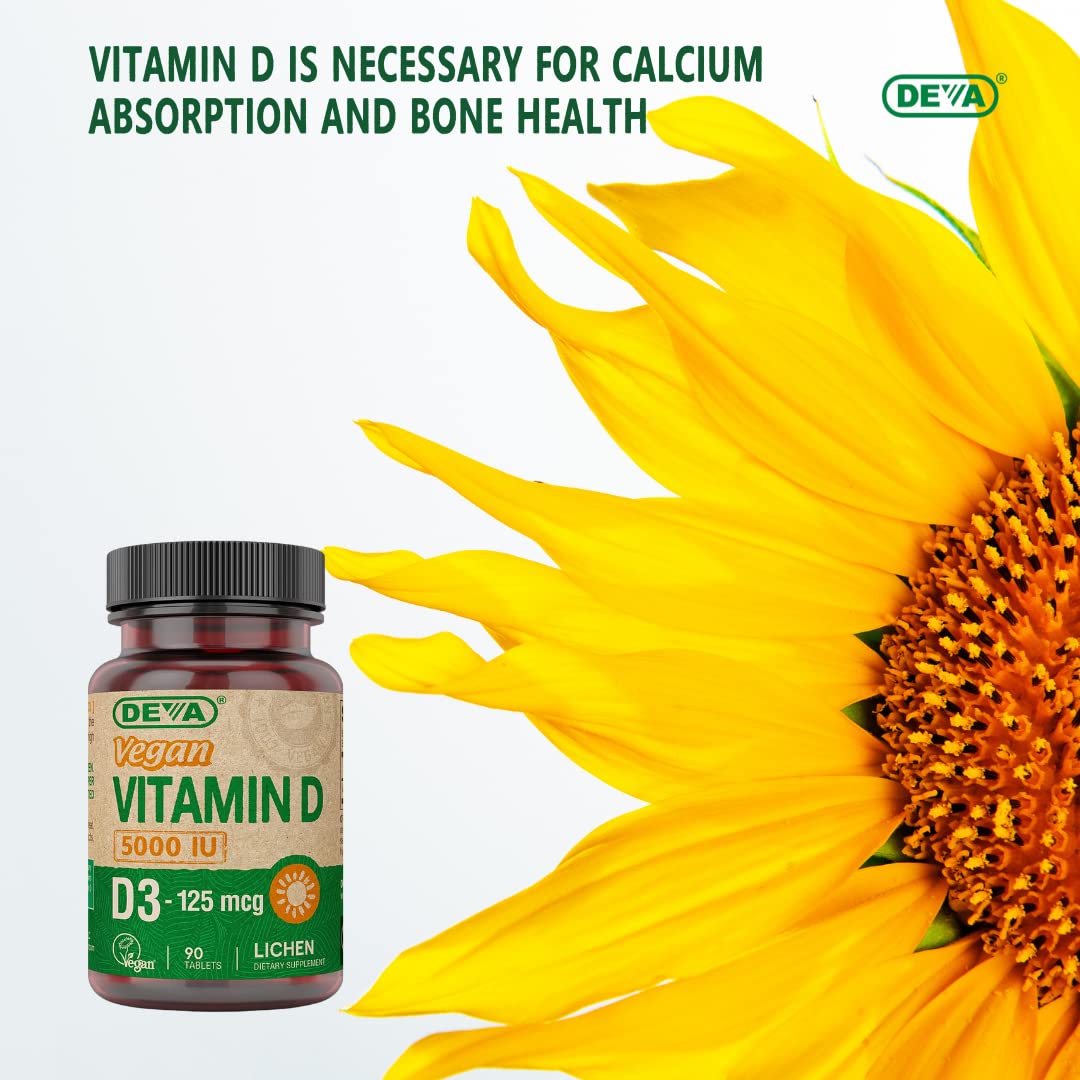 Foto 6 pulgar | Suplemento Deva De Vitamina D3 5000 Ui Sunshine 125 Mcg Vegano - Venta Internacional.