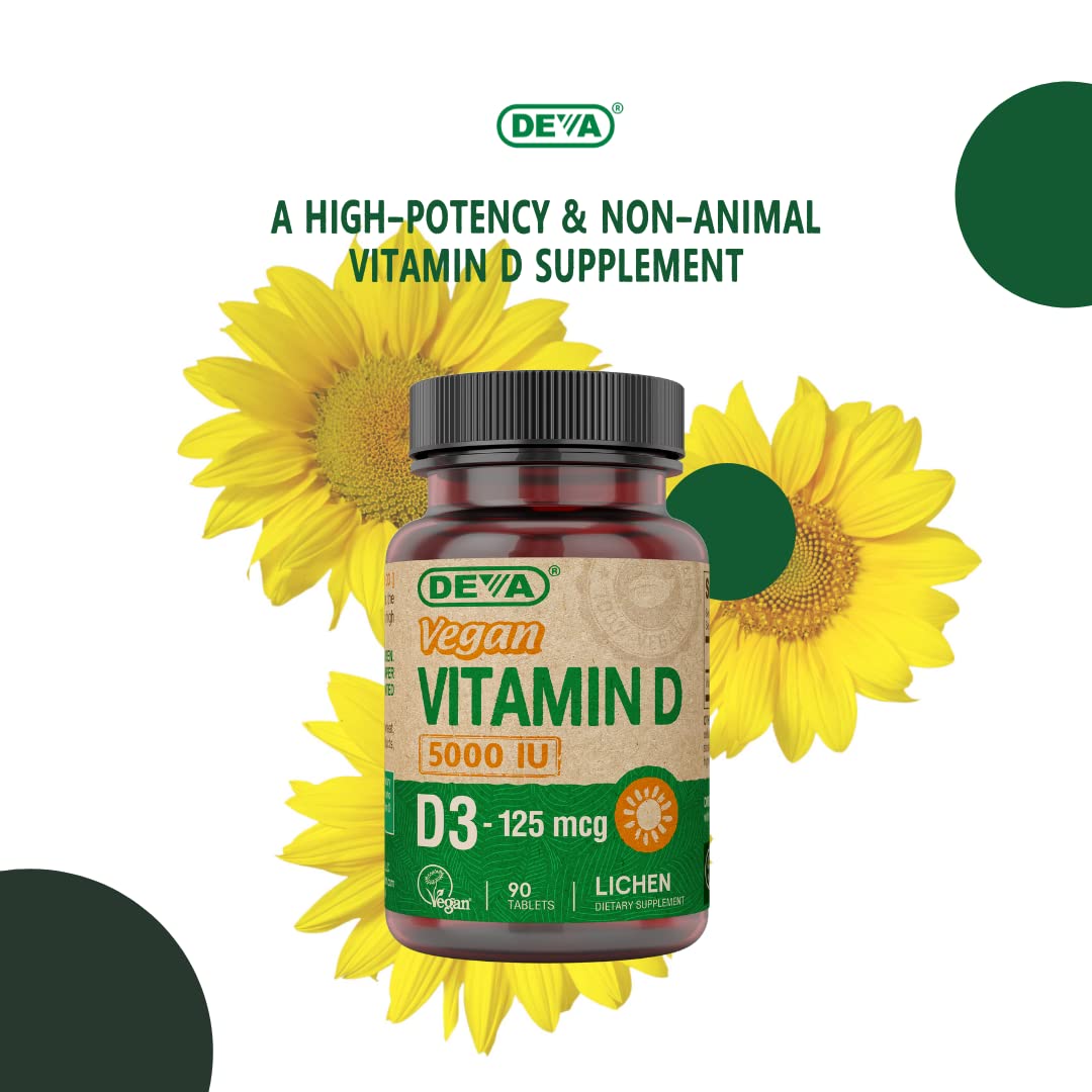 Foto 7 pulgar | Suplemento Deva De Vitamina D3 5000 Ui Sunshine 125 Mcg Vegano - Venta Internacional.