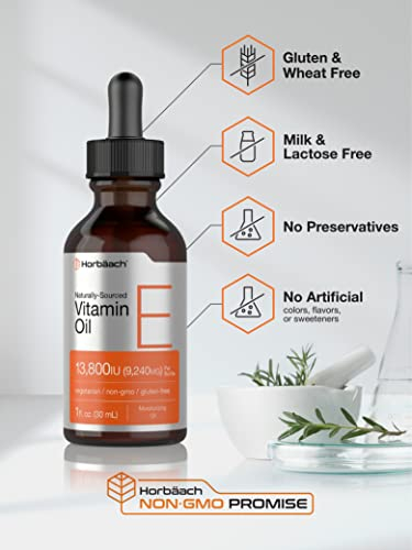 Foto 5 pulgar | Aceite de Vitamina E Horbaach 30 ml 13,800 UI Vegetariano sin OGM Gluten - Venta Internacional