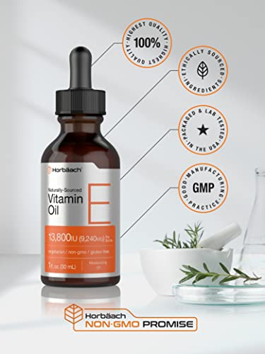 Foto 5 | Aceite de Vitamina E Horbaach 30 ml 13,800 UI Vegetariano sin OGM Gluten - Venta Internacional