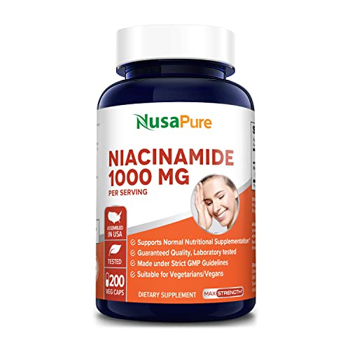Foto 2 pulgar | Suplemento De Niacinamida Nusapure 1000 Mg 200 Cápsulas Vegetarianas - Venta Internacional.