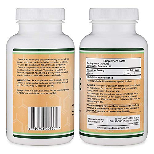 Foto 8 pulgar | Suplemento Double Wood Supplements L-serina 2000 Mg 180 Cápsulas - Venta Internacional.