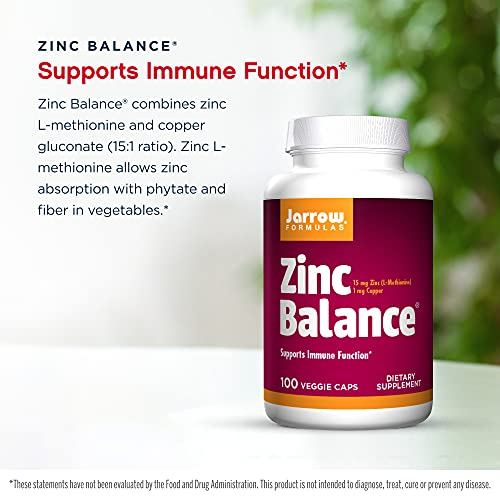 Foto 4 pulgar | Suplemento Jarrow Formulas Zinc Balance De 15 Mg Con Cobre De 100 Unidades - Venta Internacional.
