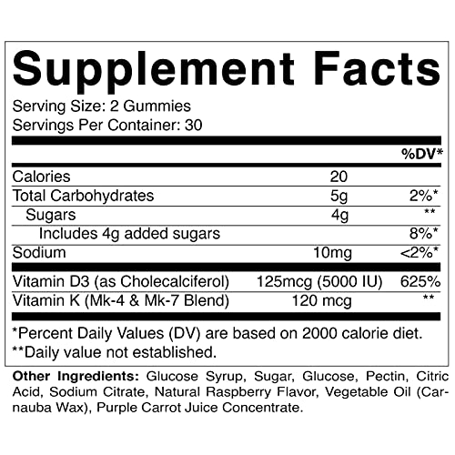 Foto 3 pulgar | Suplemento Vitamático De Vitamina D3 K2 En Gomitas, 60 Unidades, 2 - Venta Internacional.