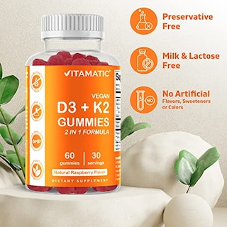 Foto 3 | Suplemento Vitamático De Vitamina D3 K2 En Gomitas, 60 Unidades, 2 - Venta Internacional.