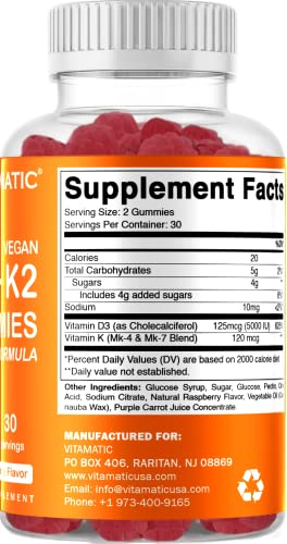 Foto 6 pulgar | Suplemento Vitamático De Vitamina D3 K2 En Gomitas, 60 Unidades, 2 - Venta Internacional.