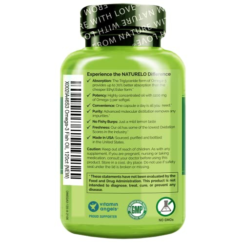 Foto 4 pulgar | Suplemento De Aceite De Pescado Omega 3 De Naturelo, 1100 Mg, 120 Cápsulas Blandas - Venta Internacional.