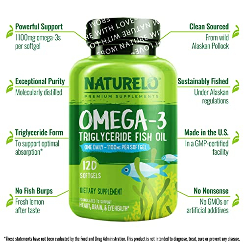 Foto 5 pulgar | Suplemento De Aceite De Pescado Omega 3 De Naturelo, 1100 Mg, 120 Cápsulas Blandas - Venta Internacional.