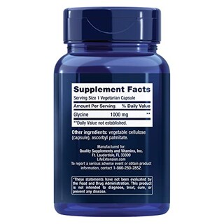 Foto 2 | Suplemento Life Extension Glycine 1000 Mg 100 Cápsulas Vegetarianas - Venta Internacional.