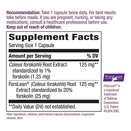 Foto 6 pulgar | Suplemento Nature's Way Forskohlii 125 Mg Forslean 60 Vcaps - Venta Internacional.