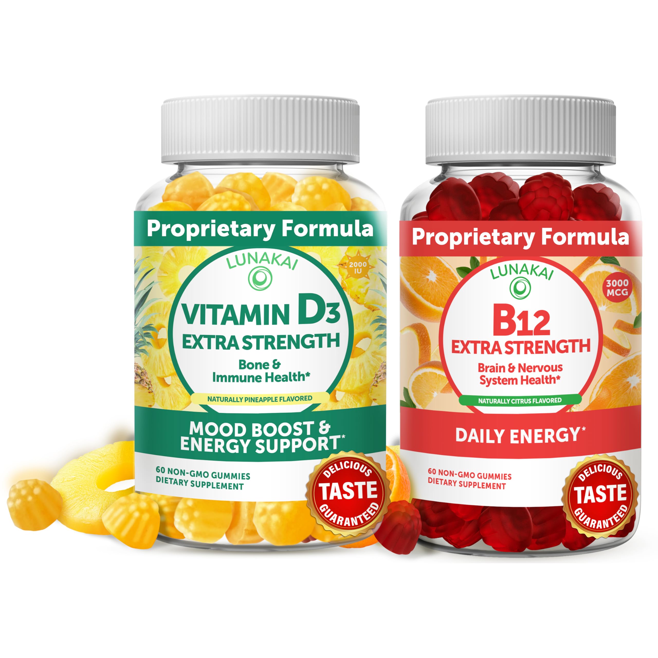 Foto 1 | Paquete De Gomitas De Vitamina D3 Y Vitamina B12 Lunakai - Venta Internacional.