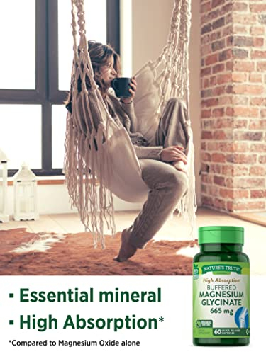 Foto 3 pulgar | Suplemento Nature's Truth De Glicinato De Magnesio 665 Mg 60 Cápsulas - Venta Internacional.
