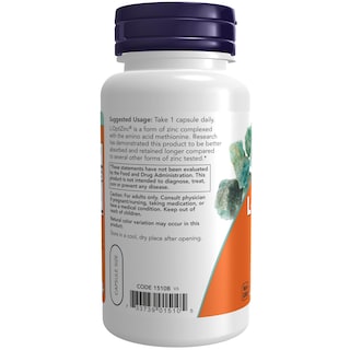 Foto 3 | Supplement Now L-optizinc 30 Mg Con Cobre, 100 Cápsulas Vegetarianas - Venta Internacional.