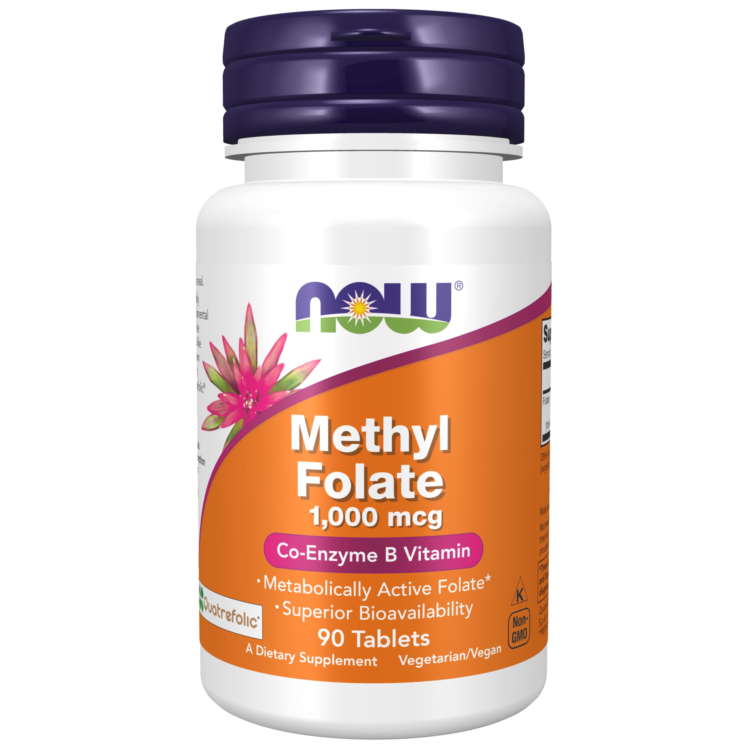 Foto 2 pulgar | Suplemento Now De Folato De Metilo, 1000 Mcg, 90 Tabletas - Venta Internacional.