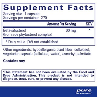 Foto 2 | Suplemento De Beta-sitosterol De Pure Encapsulations 270 Cápsulas - Venta Internacional.