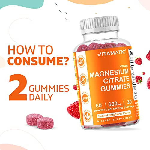 Foto 5 pulgar | Suplemento Vitamático De Citrato De Magnesio En Gomitas, 600 Mg, 60 G - Venta Internacional.