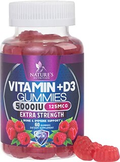 Foto 1 | Gomitas De Vitamina D3 Nature's Nutrition 5000 Ui 125 Mcg 60 - Venta Internacional.