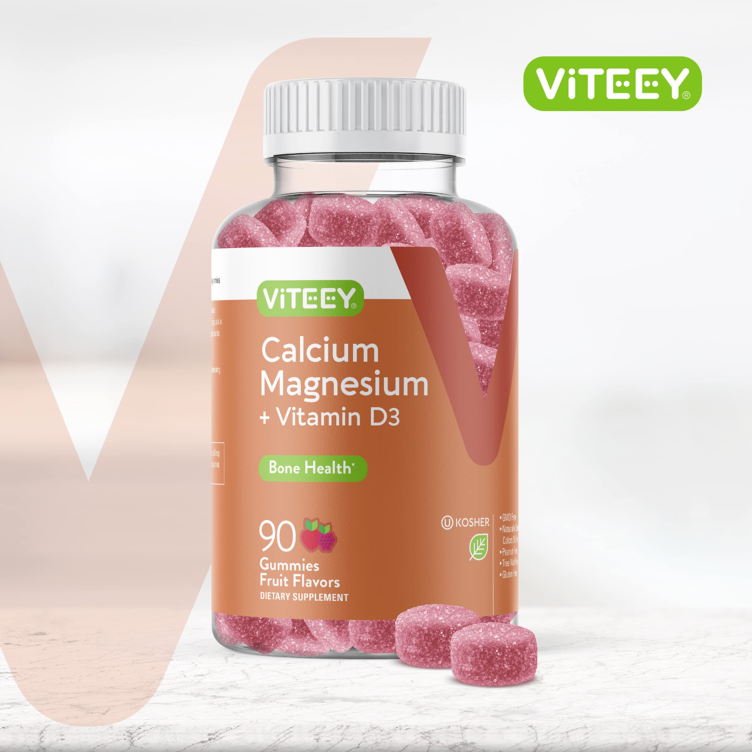 Foto 3 pulgar | Complementa Las Gomitas De Calcio Y Magnesio Viteey Con Vitamina D3 - Venta Internacional.