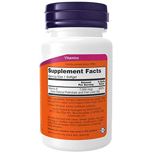 Foto 3 pulgar | Complementa Now de Vitamina A de Aceite de Hígado de Pescado 25 000 Ui 100 Softgels - Venta Internacional