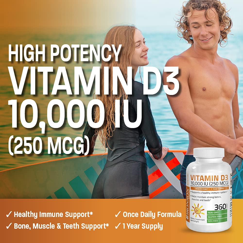 Foto 5 pulgar | Suplemento Bronson De Vitamina D3 De 10.000 Ui (250 Mcg) De Alta Potencia - Venta Internacional.