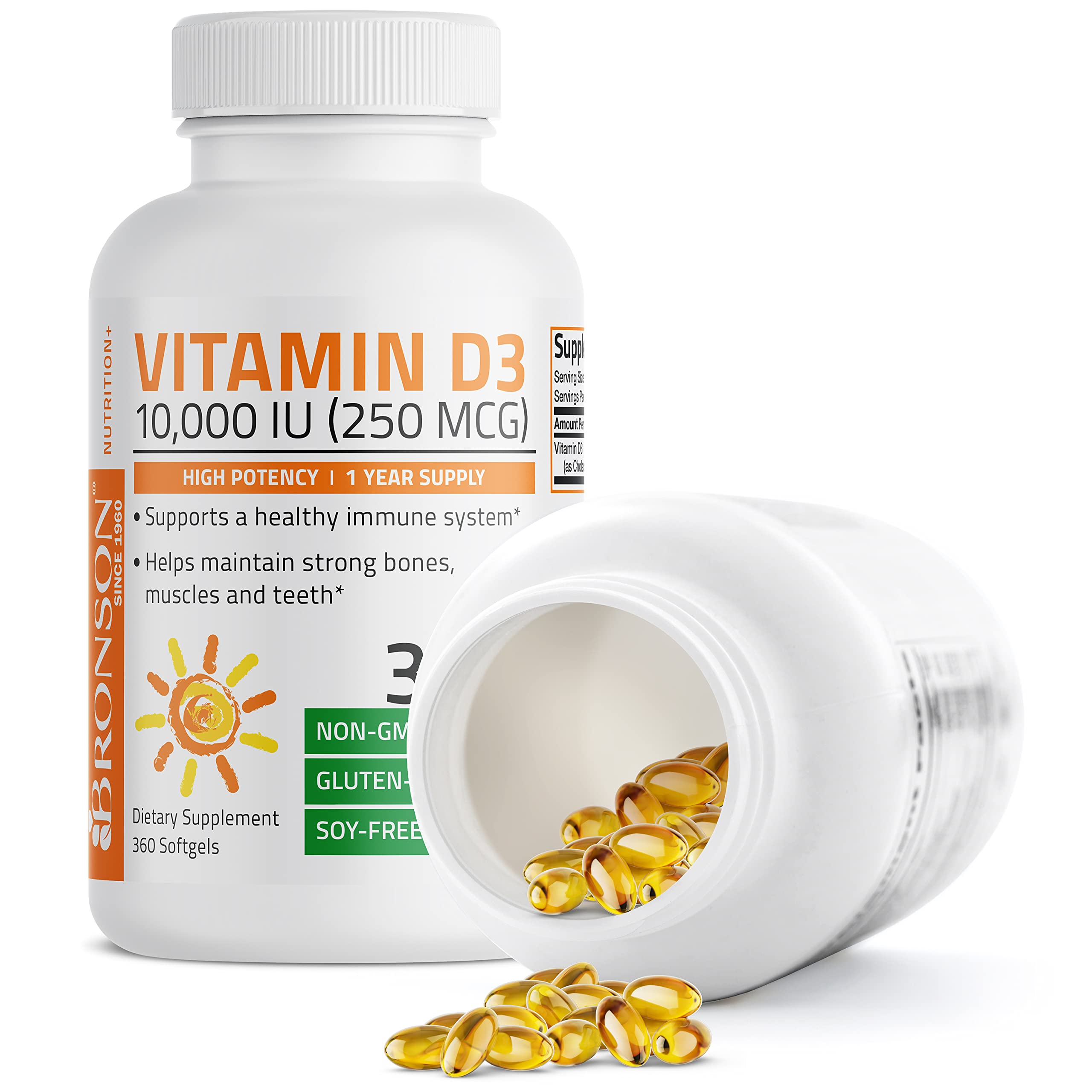 Foto 7 pulgar | Suplemento Bronson De Vitamina D3 De 10.000 Ui (250 Mcg) De Alta Potencia - Venta Internacional.