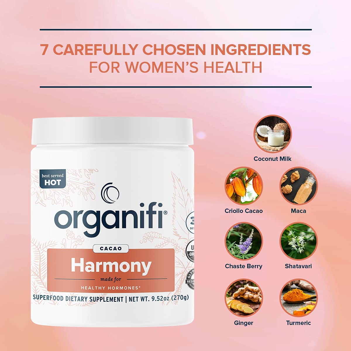 Foto 6 pulgar | Suplemento Organifi Harmony Hormone Balance Women Cacao - Venta Internacional.