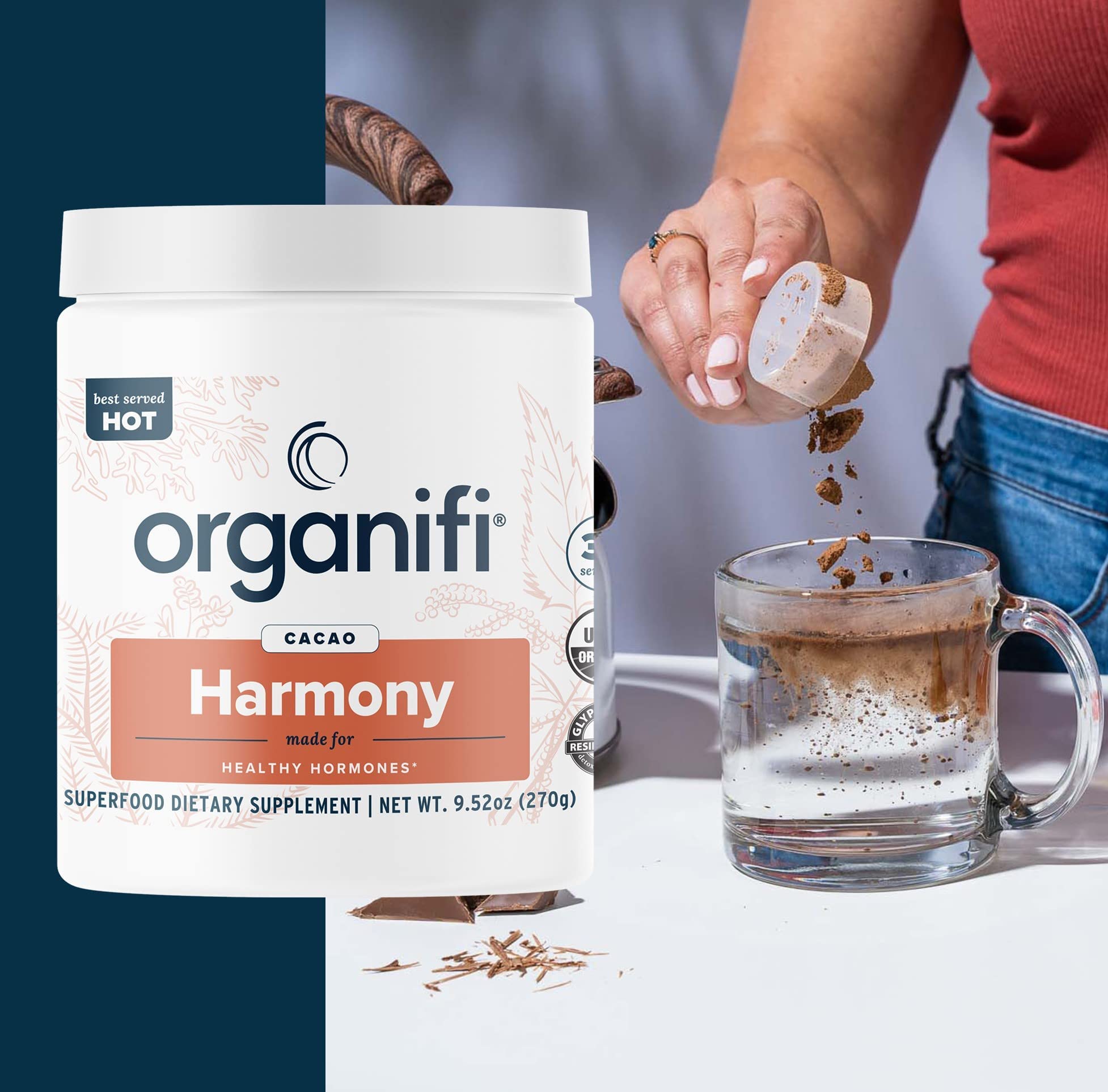 Foto 8 pulgar | Suplemento Organifi Harmony Hormone Balance Women Cacao - Venta Internacional.
