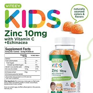 Foto 4 | Gomitas Viteey Zinc de 10 mg con Vitamina C y Equinácea X1 - Venta Internacional