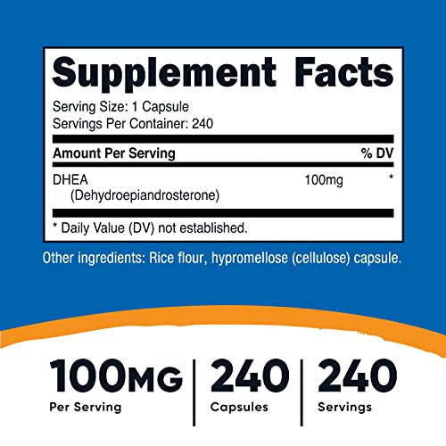 Foto 3 pulgar | Suplemento Nutricost Dhea 100 Mg 240 Cápsulas Sin Gluten - Venta Internacional.