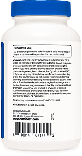 Foto 4 pulgar | Suplemento Nutricost Dhea 100 Mg 240 Cápsulas Sin Gluten - Venta Internacional.