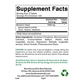 Foto 2 | Suplemento Best Naturals Brewers Yeast 500 Mg Con Vitaminas 240 - Venta Internacional.