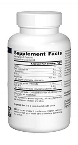 Foto 4 pulgar | Supplement Source Naturals Malato De Magnesio 200 Cápsulas - Venta Internacional.