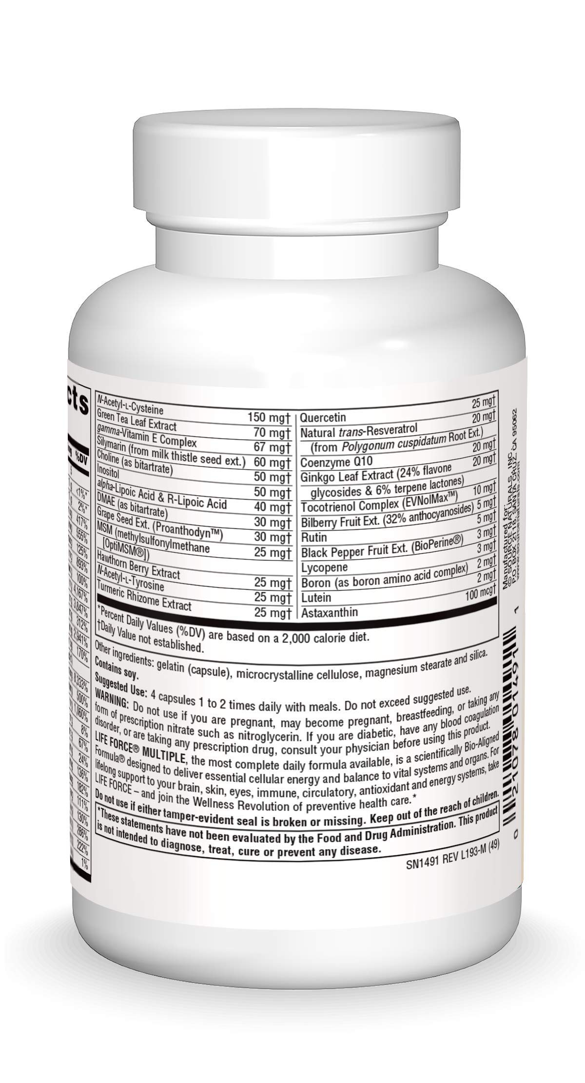 Foto 3 pulgar | Supplement Source Naturals Life Force Multiple Sin Hierro - Venta Internacional.
