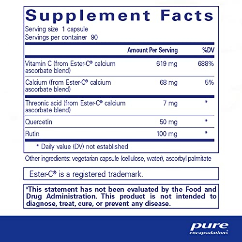 Foto 3 pulgar | Suplemento De Vitamina C Pure Encapsulations Essential-c 90 Cápsulas - Venta Internacional.