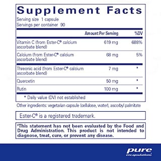 Foto 2 | Suplemento De Vitamina C Pure Encapsulations Essential-c 90 Cápsulas - Venta Internacional.