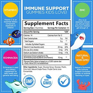 Foto 2 | Gummies Nature's Gummies Immune Support Kids 60 Unidades - Venta Internacional.